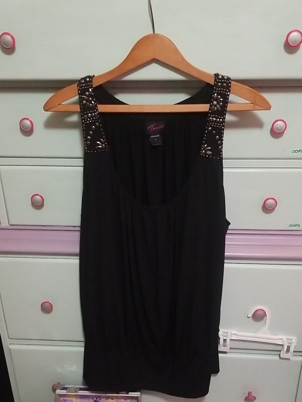 torrid Black Studded Strap Tank Top